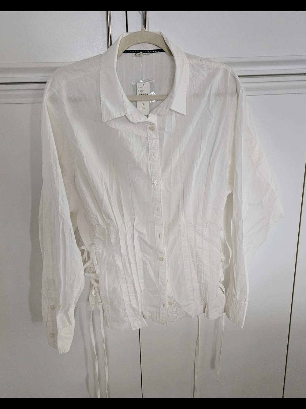 Anthropologid Pilcro White Shirt with Corset Side Tiea